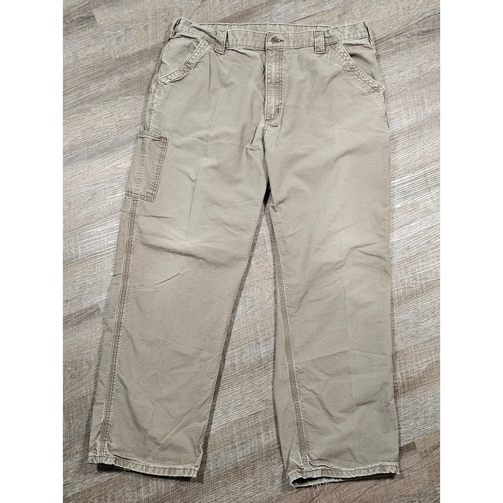 Carhartt B151 LBR Men Tan Canvas Dungaree Fit Carpenter Work Pants‎ 40x32